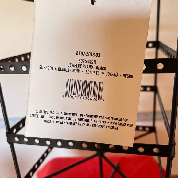 Darice Black Metal Rotating Jewelry Display Revolving Earring Display - Picture 9 of 13